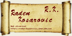 Raden Košarović vizit kartica